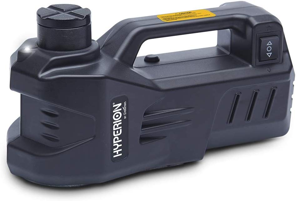 ハイペリオンリフトアシスト電動油圧カージャック:自動車、トラック、SUV用3トンフロアジャック、DC 12 Vパワー電動ジャック-緊急タイヤ交換用ポータブルオ